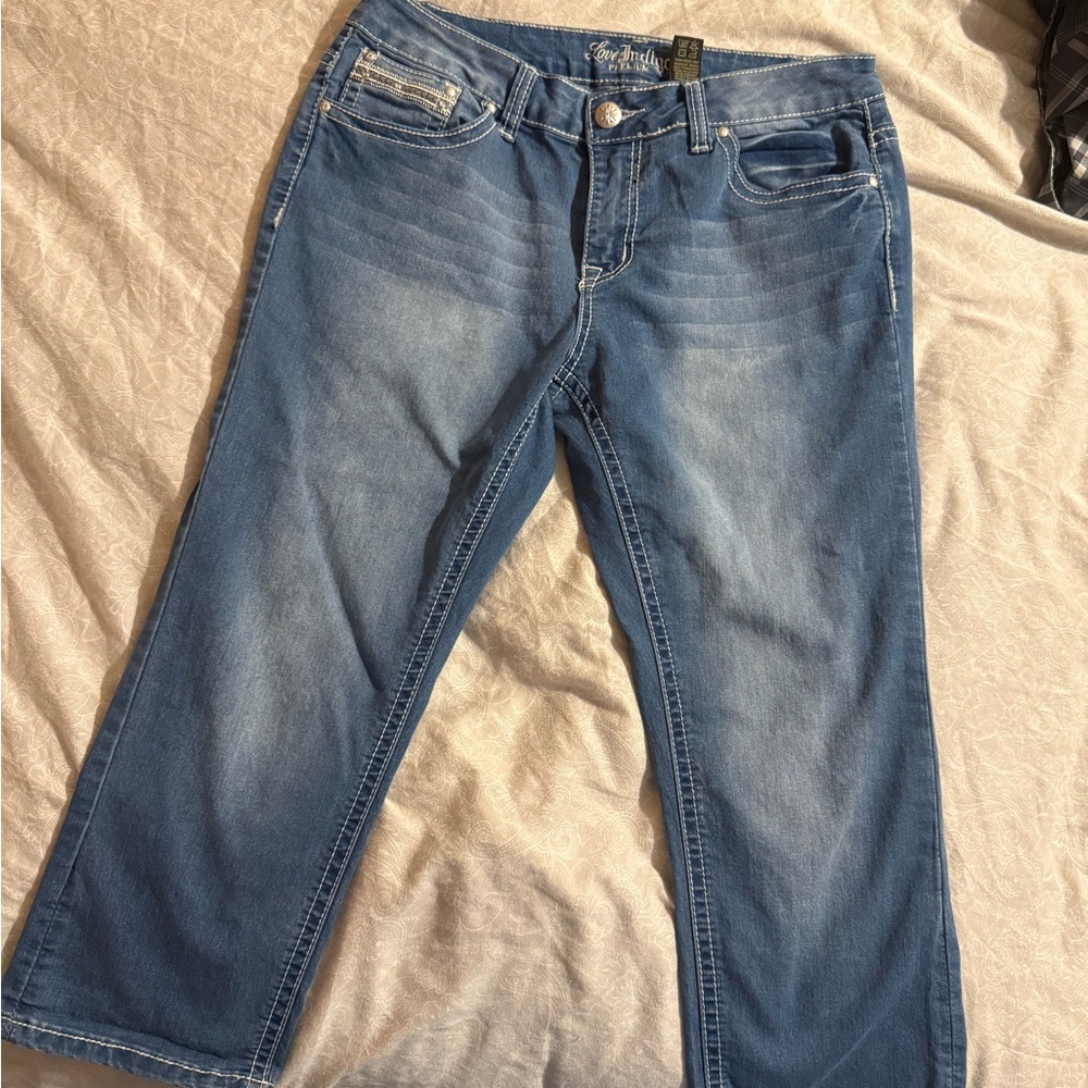 Love Indigo Light Blue Cropped Jeans